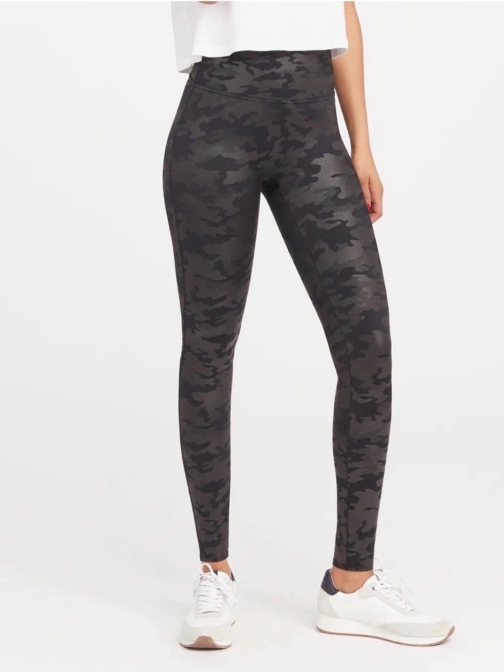 SPANX Faux Leather Camo Leggings